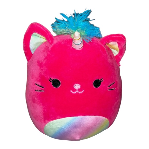 Squishmallow 8” Lizette the pink Caticorn with rainbow Mane and Belly Plush - Picture 11 of 12